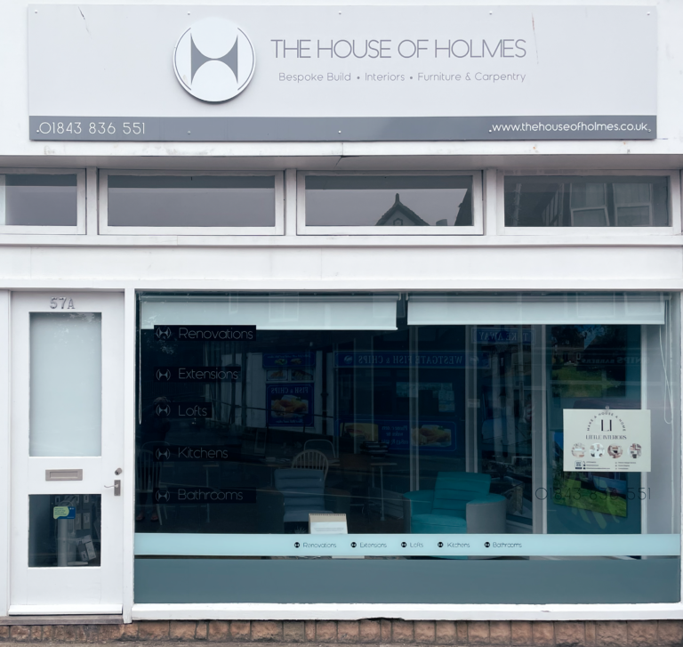 A photograph of the exterior of The House of Holmes office showroom on Station Road, Westgate-on-Sea